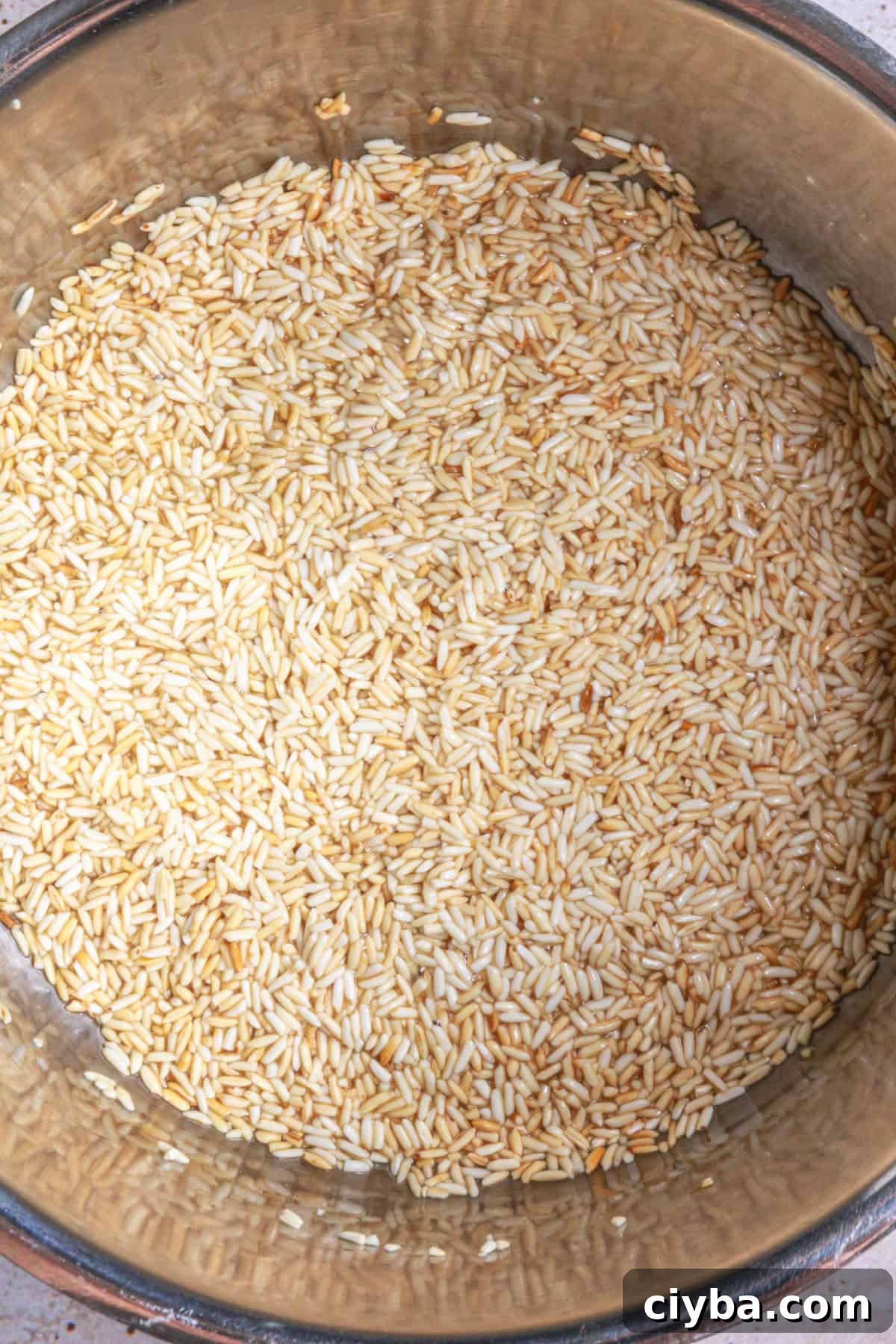 Sauté rice until golden