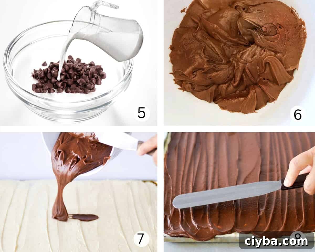 Ho Ho Cake: Chocolate Roll with Cream Filling 6 process picture 2 for making chocolate frosting.