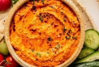 Roasted Red Pepper and Feta Dip (Htipiti/Tirokafteri)