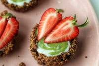 Strawberry Matcha Granola Tarts Recipe