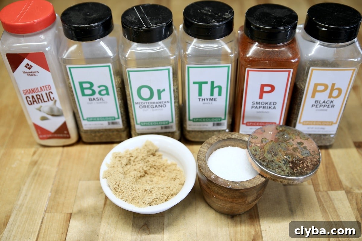 Spices and brown sugar to make Italian Rub.