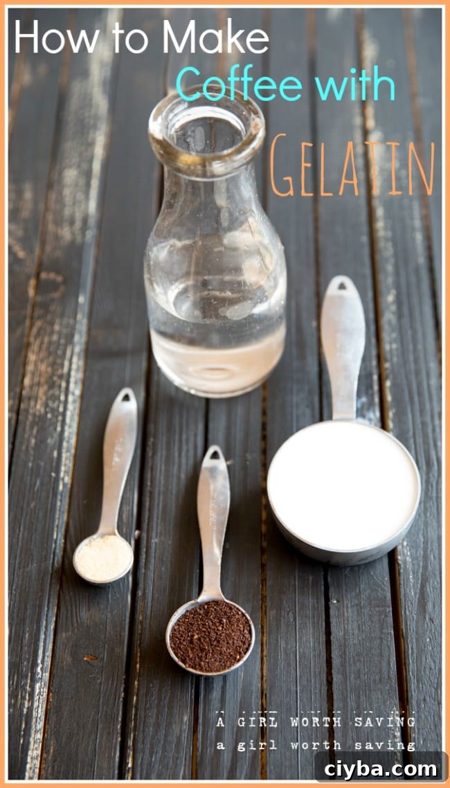 easily add gelatin to coffee