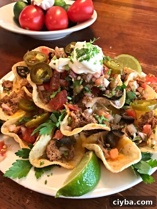 Seriously Amazing Pork Carnitas and Party Pico Nachos | SavorwithJennifer.com