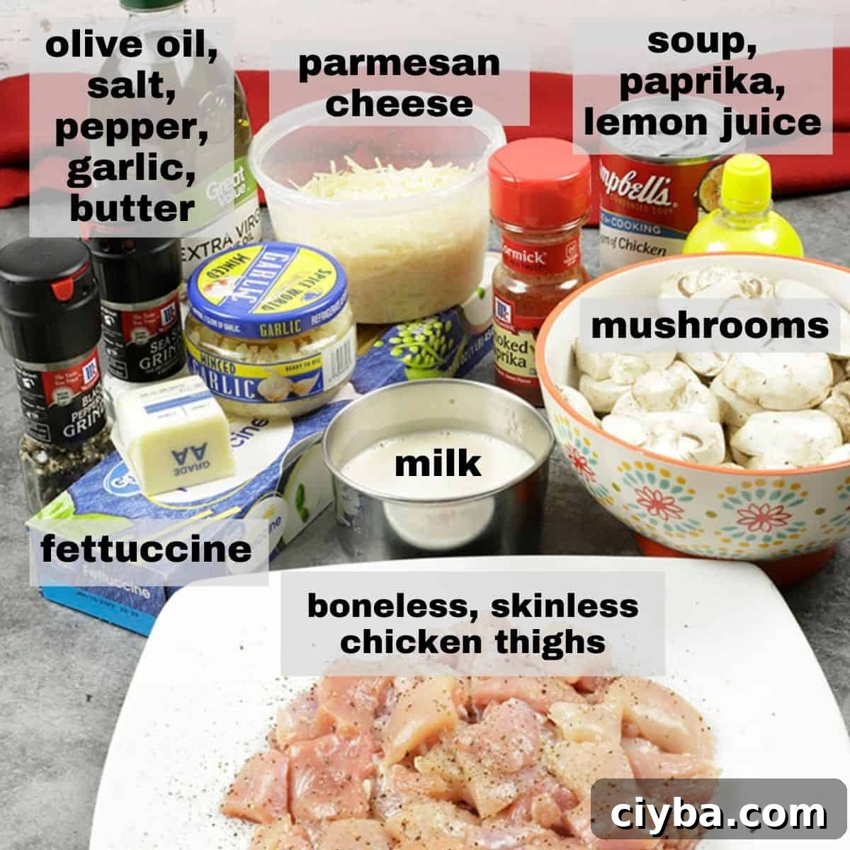 ingredients measured out on counter top