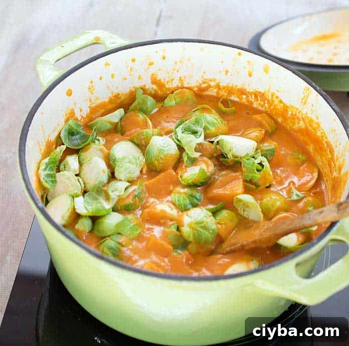 Vegan Brussels Sprout and Butternut Squash Curry over Instant Pot Cumin Wheat Berries