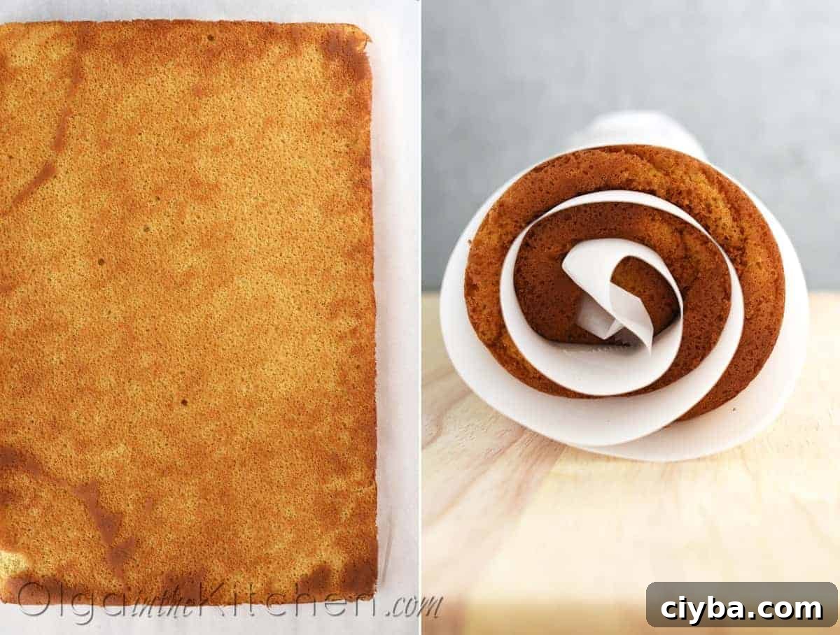 making honey cake roll