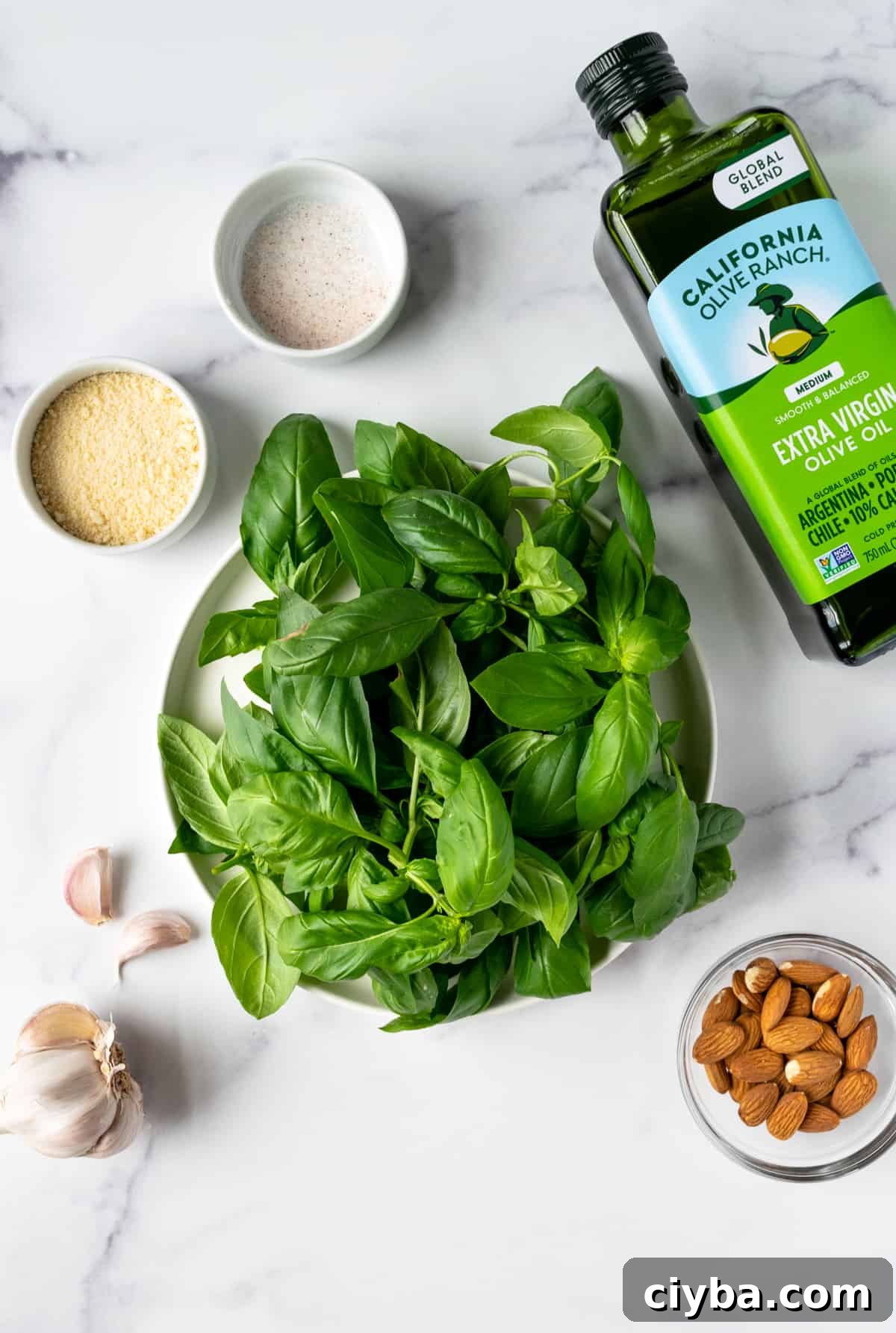 Almond Basil Pesto Ingredients