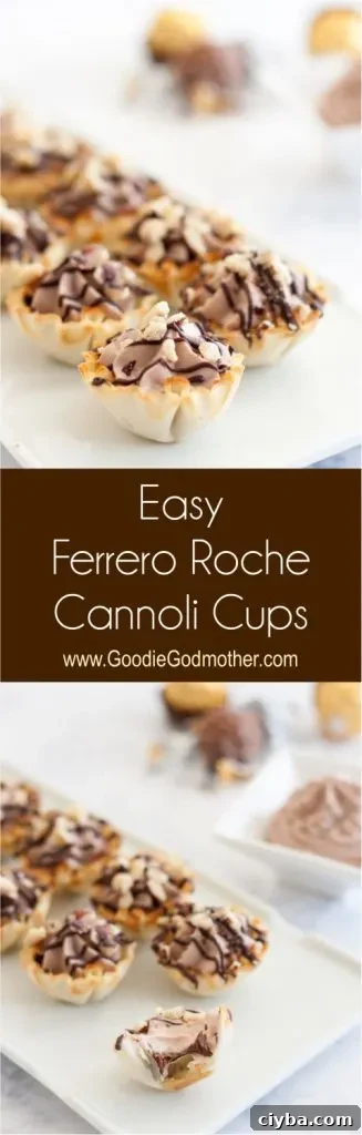 Pinterest-style image of cannoli cups
