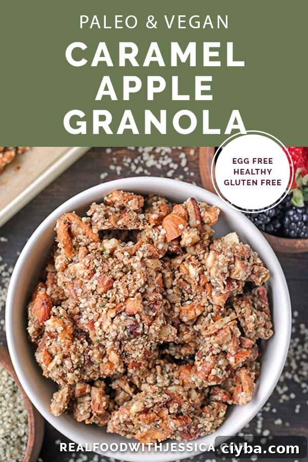 Finished Paleo Caramel Apple Granola ready to enjoy