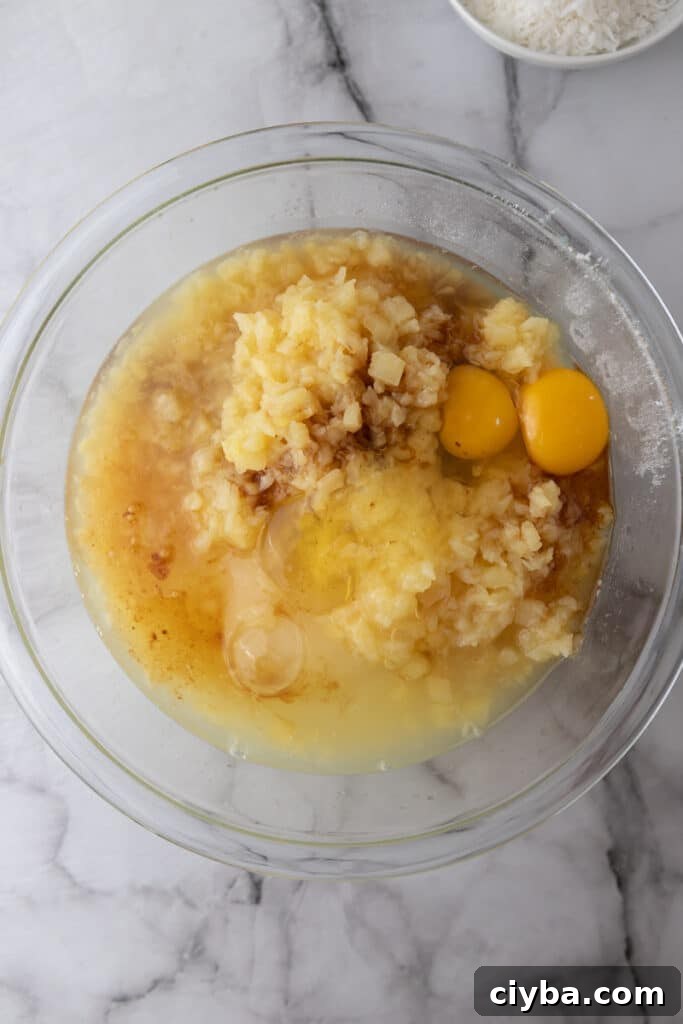 How to Make a Tornado Cake: Step-by-Step Recipe 5 unmixed ingredients in a bowl