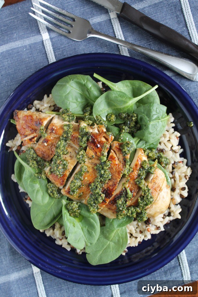Pesto Chicken with Spinach & Wild Rice 3