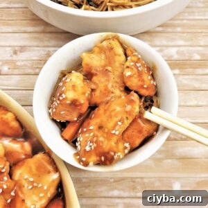 Crispy Sesame Chicken Recipe 12 A dish of sesame chicken.