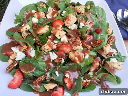 strawberry spinach salad dressed