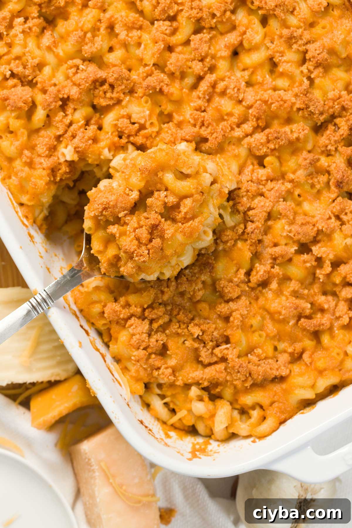 Pan of Mac and Cheese Gluten-Free with Roasted Butternut Squash.