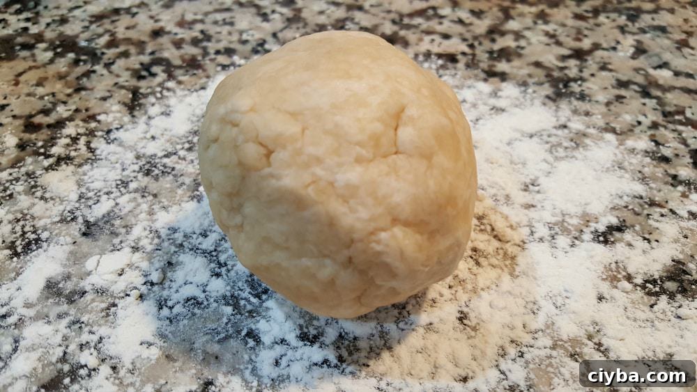 pie dough rolled into a ball.
